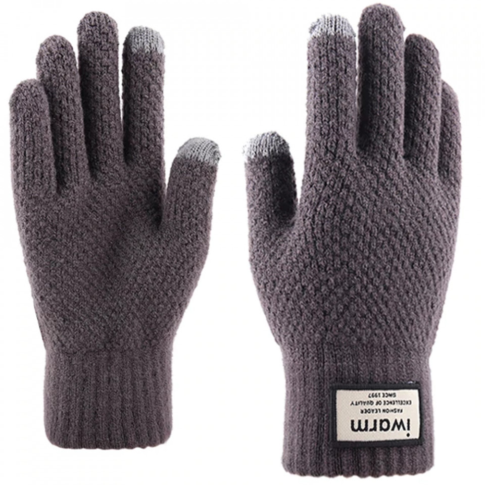 Manusi Tocuhscreen din lana, unisex, iWarm ST0007 - Gri - 2 | YEO