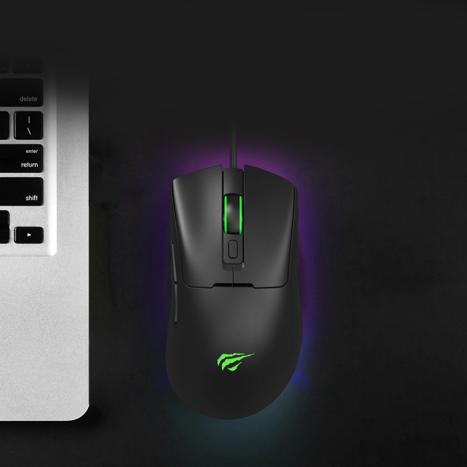 Mouse gaming, 800–12000 DPI, USB, 1.6m, 5V, Havit MS966, Negru - 2 | YEO