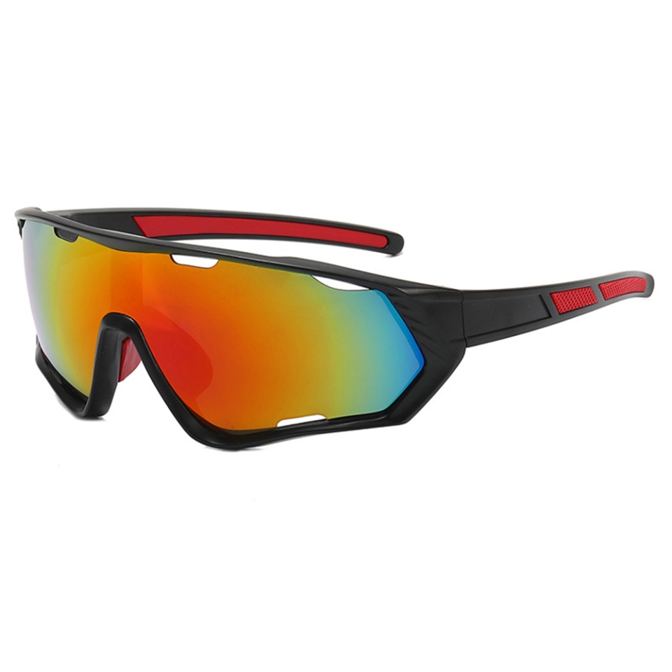 Ochelari de Ciclism și Activități Sportive Outdoor, cu Ramă și Lentile PC, Unisex 9330 - Negru Rosu Portocaliu