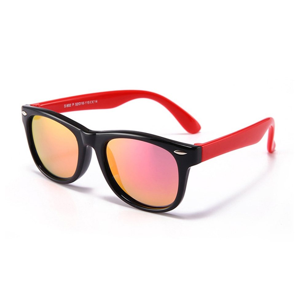 Ochelari de soare copii 3-8 Ani, Protectie UV, Polarizati, Skyddar Kido D802 - Negru Roz