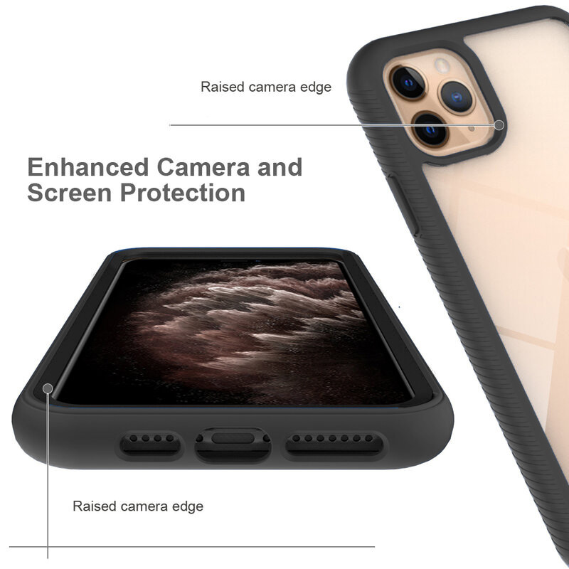[Pachet 360°] Husa + Folie iPhone 11 Pro Max, Techsuit Defense - Negru - 2 | YEO