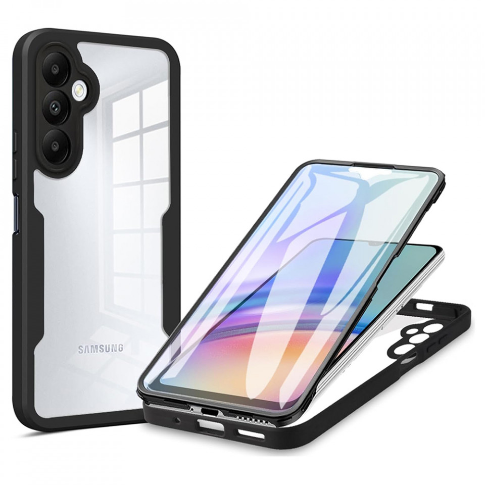 [Pachet 360°] Husa + Folie pentru Samsung Galaxy A34 5G, SKDR ColorShield 360° - Negru
