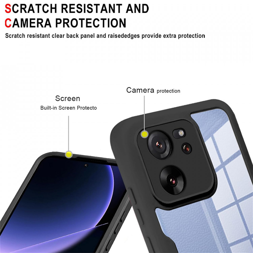 [Pachet 360°] Husa + Folie pentru Xiaomi 13T / 13T Pro, SKDR ColorShield 360° - Negru - 2 | YEO
