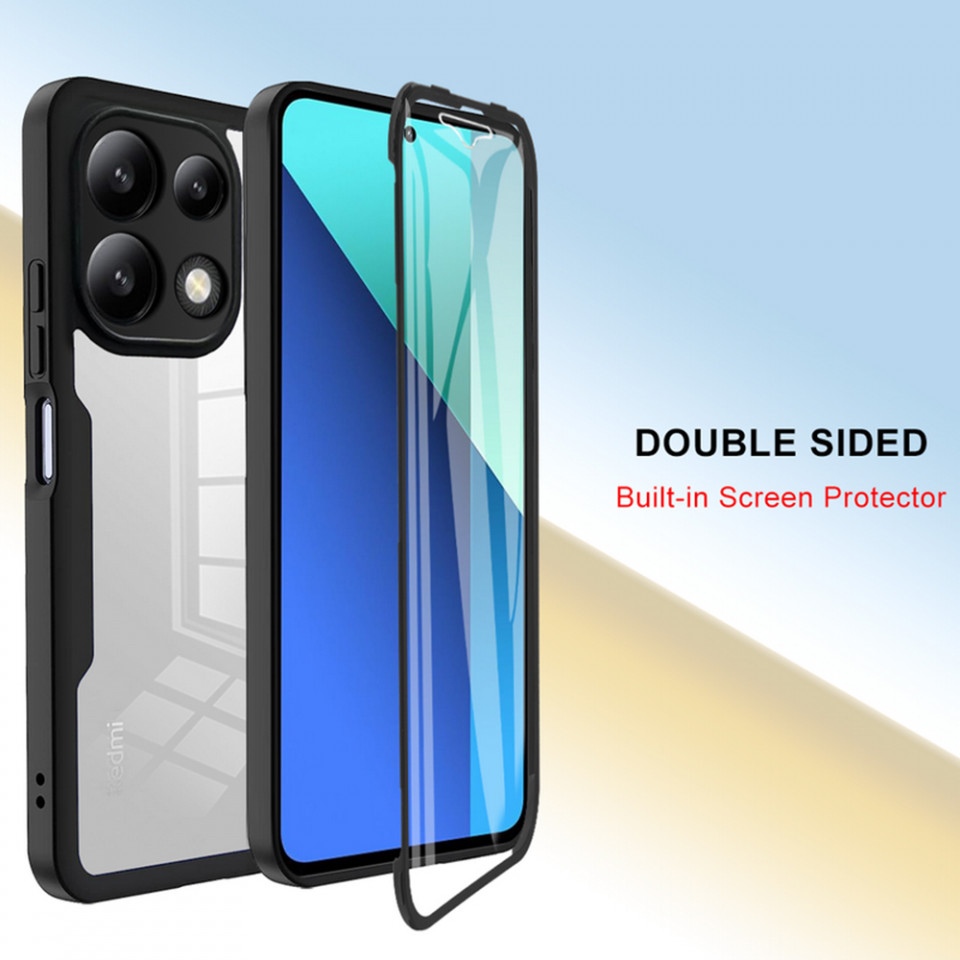 [Pachet 360°] Husa + Folie pentru Xiaomi Redmi Note 13 4G, SKDR ColorShield 360° - Albastru - 1 | YEO
