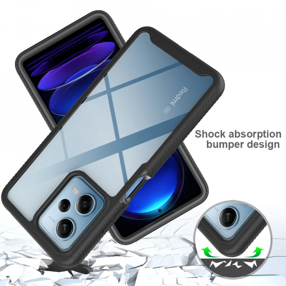 [Pachet 360°] Husa + Folie Xiaomi Redmi Note 13 5G anti soc, Techsuit Defense - Negru - 1 | YEO