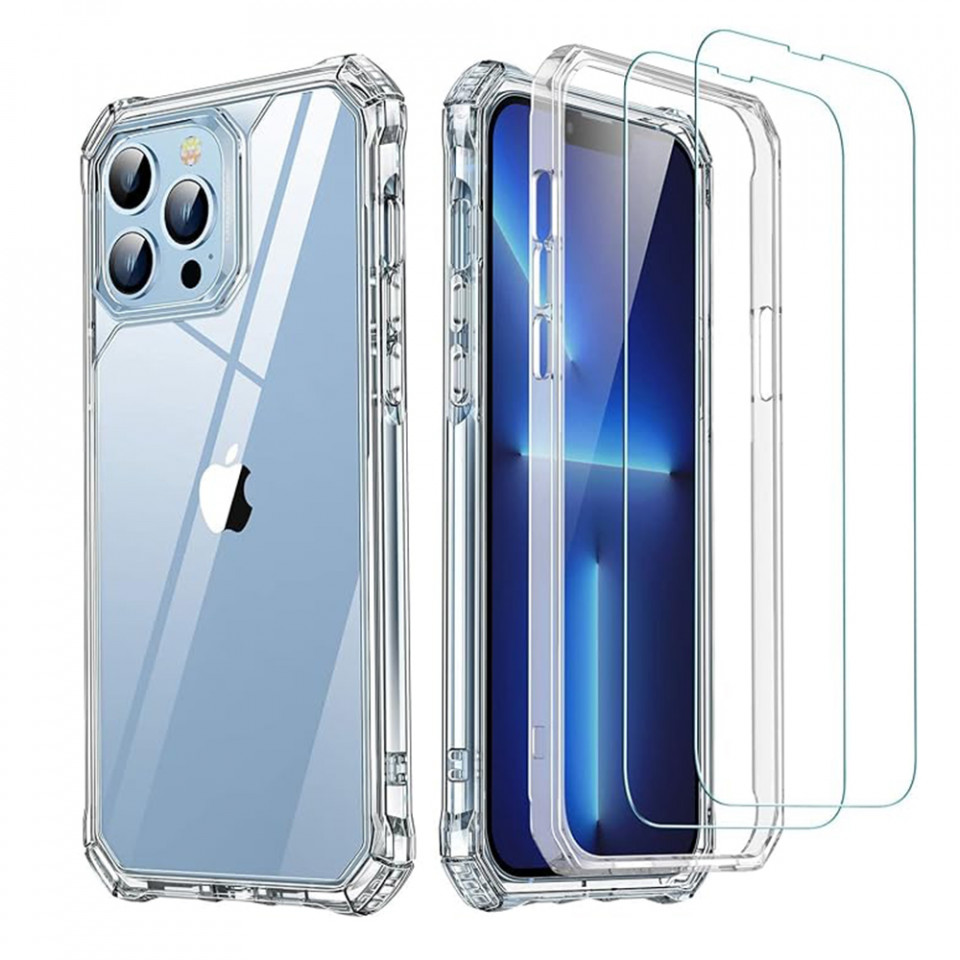 [Pachet Husa + Folie] iPhone 13 Pro Max, Air Armor ESR - Transparenta