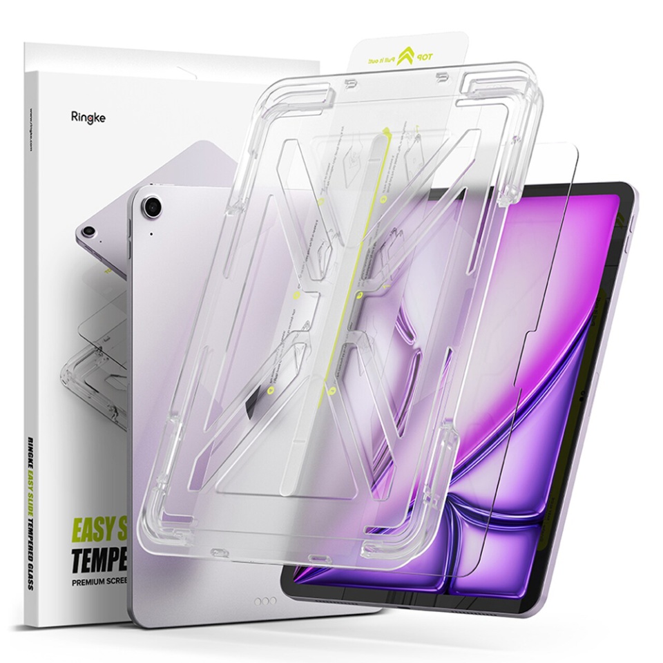 [Pachet x2] Folie sticla iPad Air 13 (2024), Claritate si Protectie Maxima, Strat Oleofobic Anti-Amprenta, Ringke Easy Slide - Transparenta