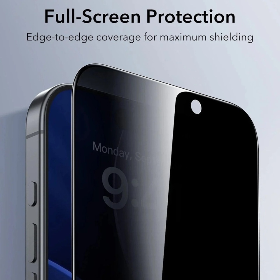 [Pachet x3] Folie sticla pentru iPhone 16 Pro / 17, ESR Tempered Glass UltraFit, Negru - 3 | YEO