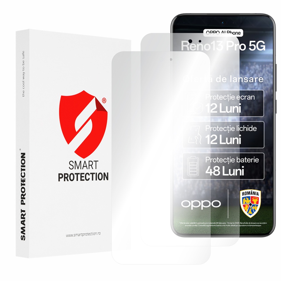 [SET 2x] Folie de protectie Oppo Reno13 Pro, Premium Classic, Smart Protection, Transparent