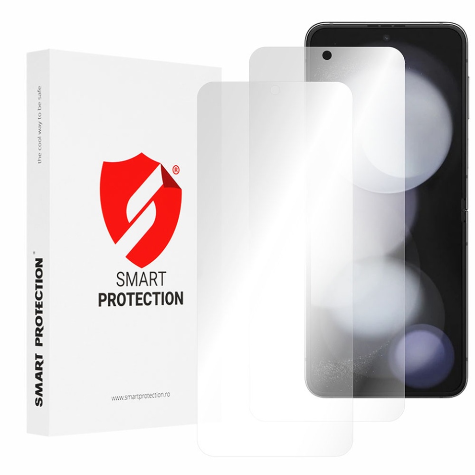 [SET 2x] Folie de protectie Samsung Galaxy Z Flip5, Premium Classic, Smart Protection, Transparent