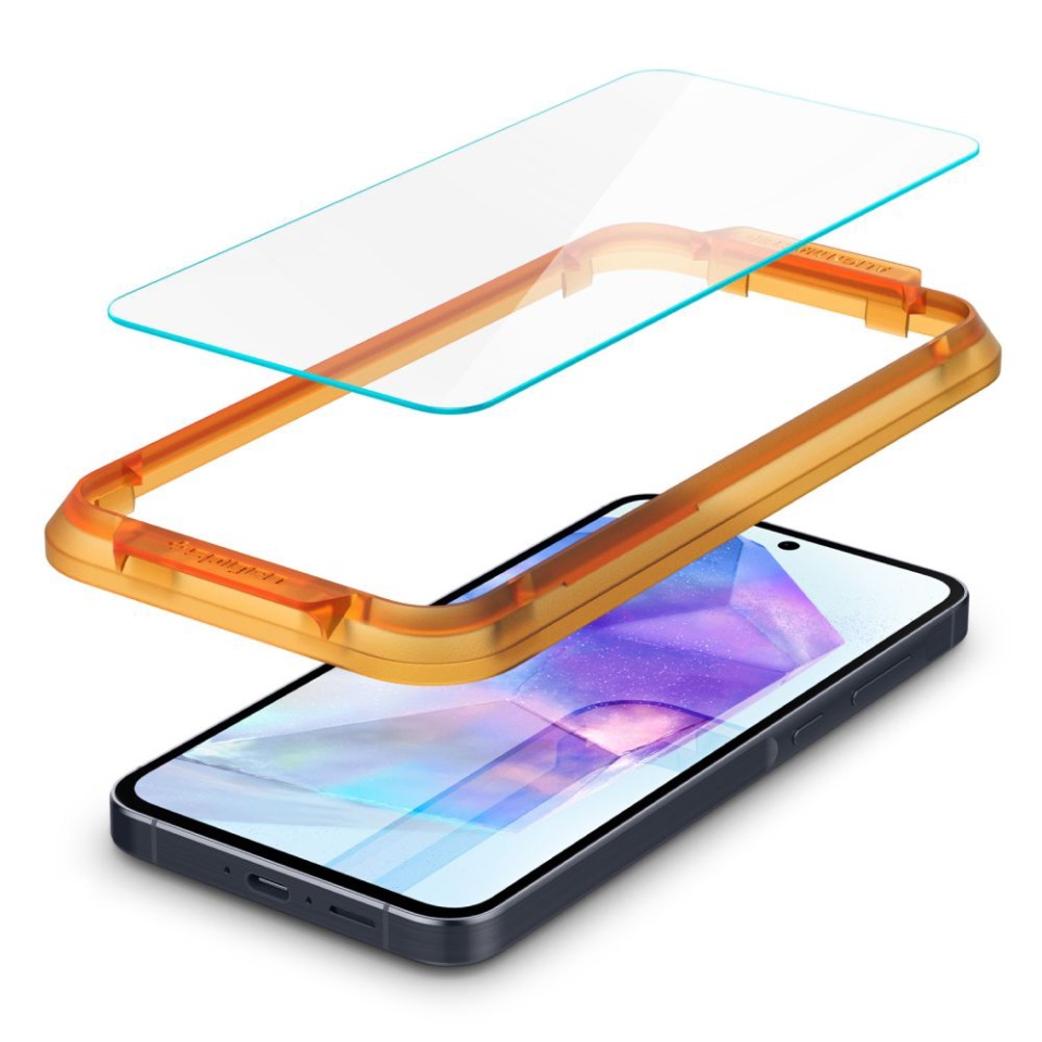 [SET 2x] Folie sticla securizata Samsung Galaxy A55 5G, Glas.tR Align Master, Spigen, Transparent - 1 | YEO