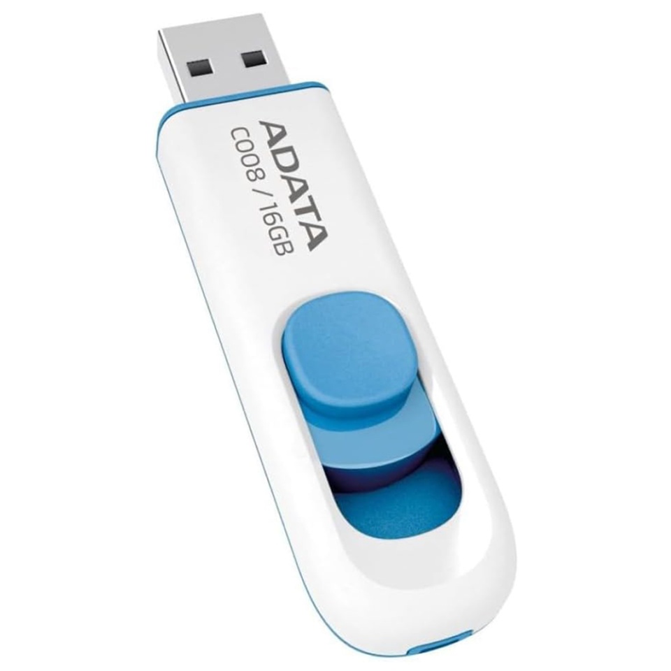 Stick de Memorie USB 2.0 FlashDrive, 16GB, Adata, AC008, Alb