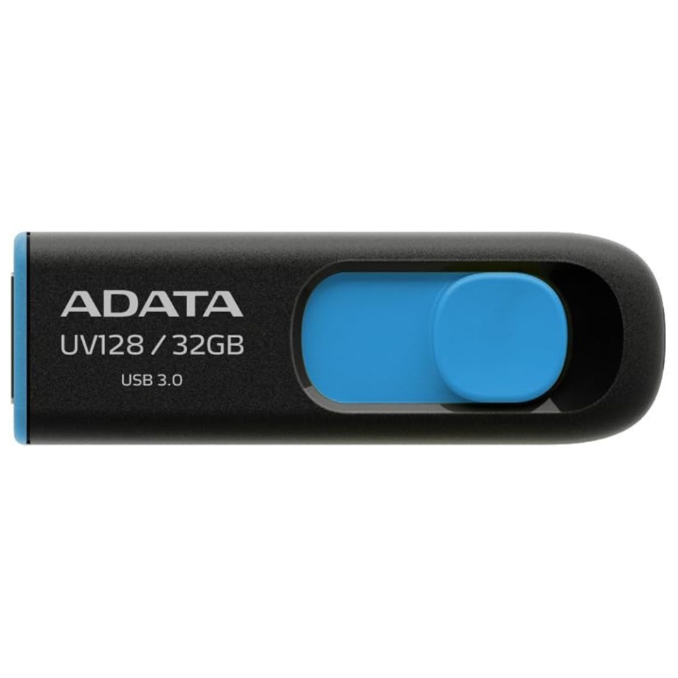 Stick USB ADATA AUV128-RBE, 32G, USB 3.0, Transfer Rapid, Albastru/Negru