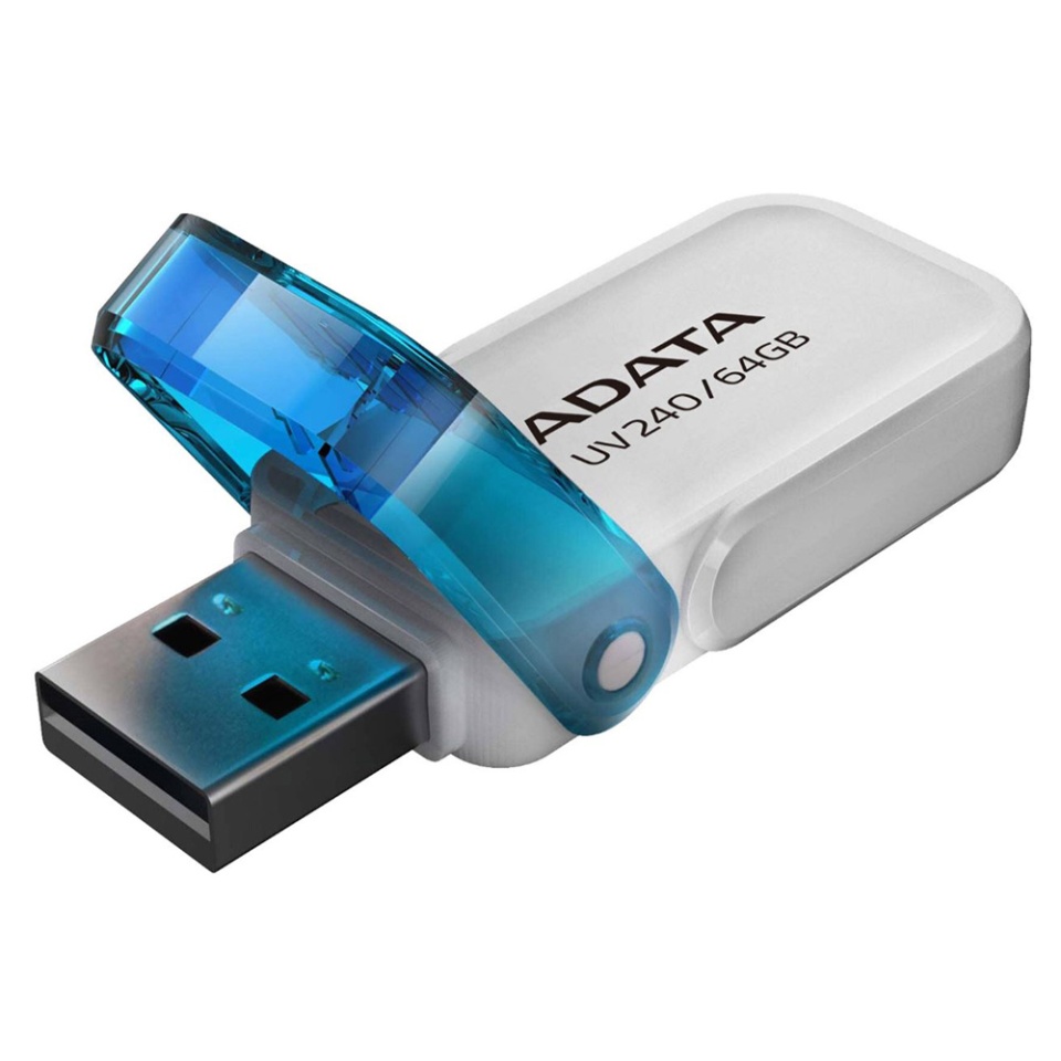 Stick USB ADATA UV240 ,64G, USB 2.0, Capac Flip, Alb - 1 | YEO