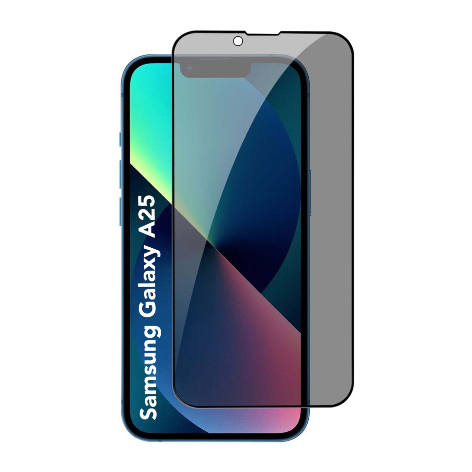 Sticla pentru Samsung Galaxy A25 5G, Anti-spy Ultra HD, Protectie 9H, Montare Simplă, SKYDDAR 111D Privacy - Black Frame
