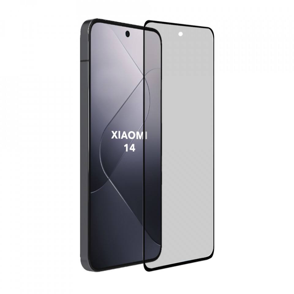 Sticla pentru Xiaomi 14, Anti-spy Ultra HD, Protectie 9H, Montare Simplă, SKYDDAR 111D Privacy - Black Frame - 2 | YEO