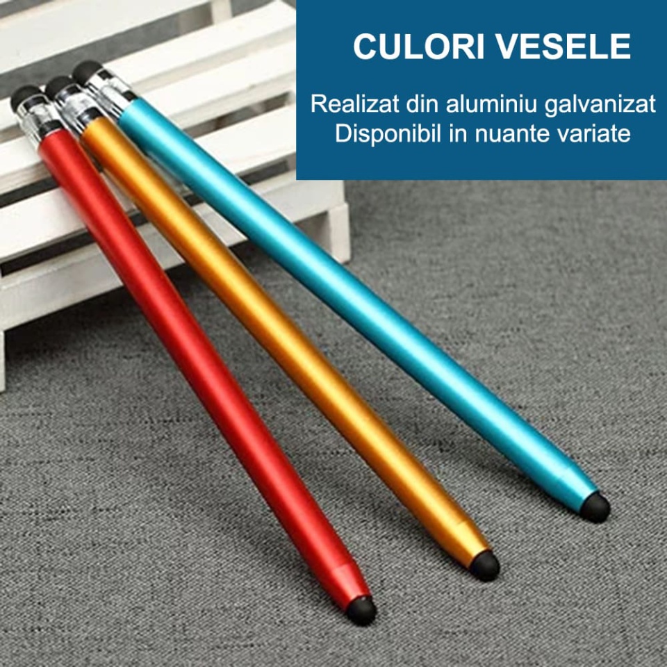 Stylus Pen Universal pentru Telefon, tableta iPad, Android, Windows, Varf Cupru, Magnetic, USB-C, (JC01) - Turcoaz - 3 | YEO