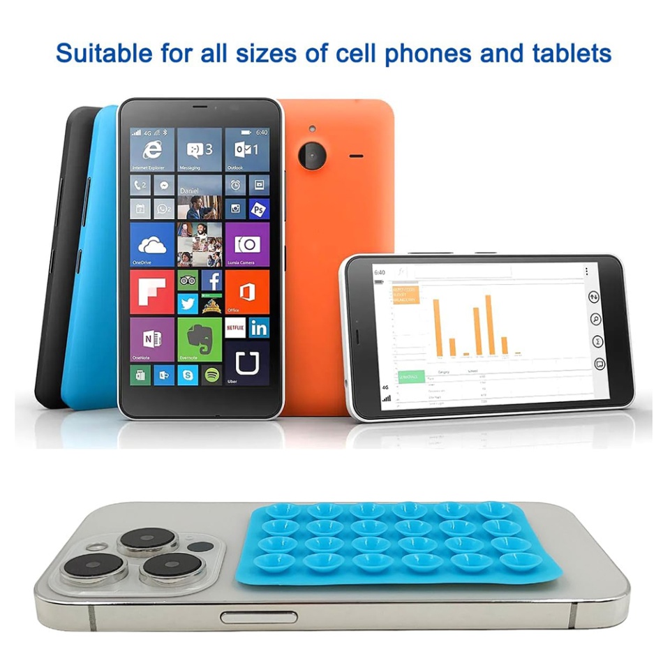 Suport Adeziv Universal pentru Telefon cu Ventuza, Potrivit Pentru Tik-Tok/Selfie/Vizionare Video, din Silicon, 8x5,5cm, SKDR StickIt SO-PAD - Roz deschis - 1 | YEO