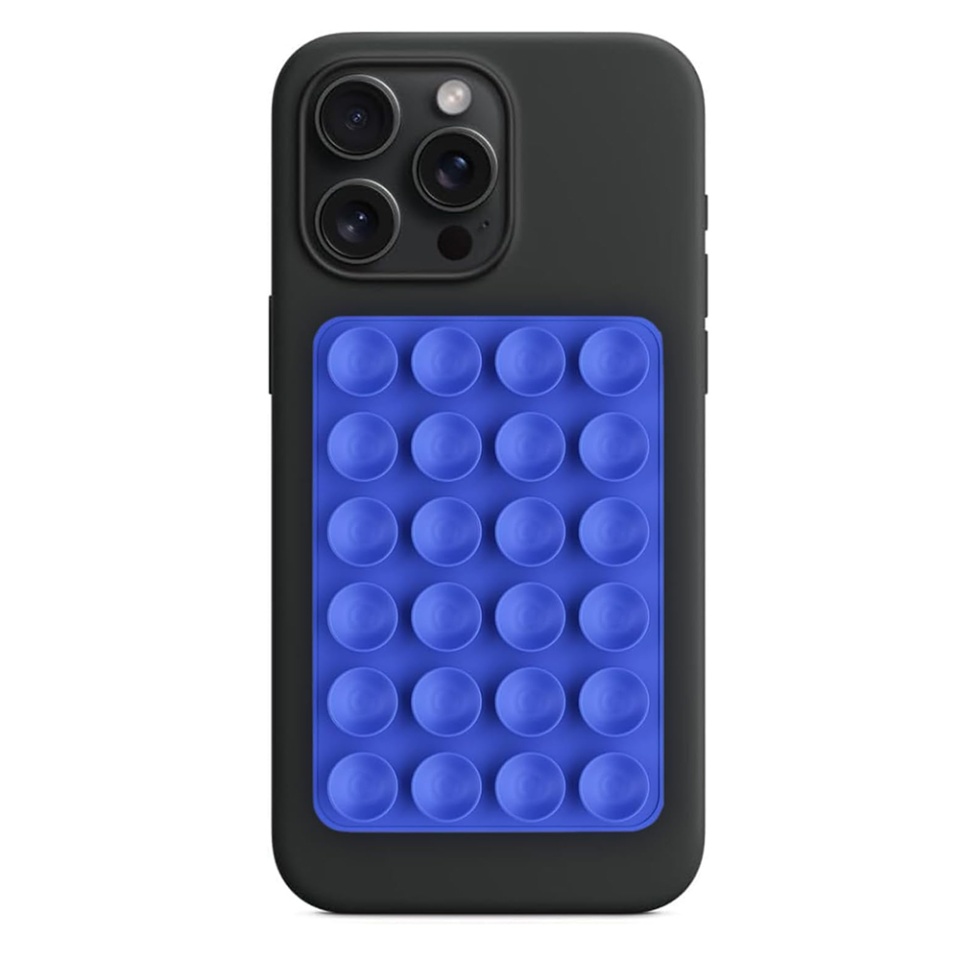 Suport Adeziv Universal pentru Telefon cu Ventuza, Potrivit Pentru Tik-Tok/Selfie/Vizionare Video, din Silicon, 8x5,5cm, SKDR StickIt SO-PAD - Albastru inchis
