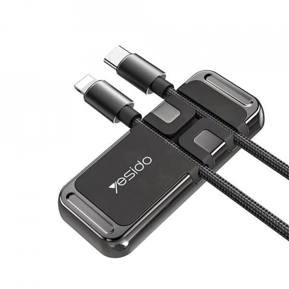 Suport Auto cu Prindere Magnetica, organizator Cabluri si alte functii, Yesido C113 - Negru - 1 | YEO
