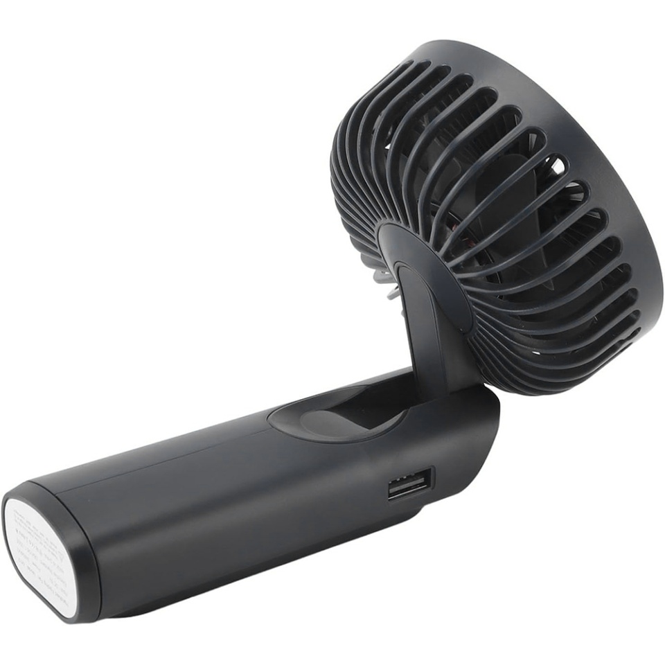 Ventilator Portabil cu Display LED, 6 Viteze, USB-C, 5000mAh, Compact si Eficient, Negru - 3 | YEO
