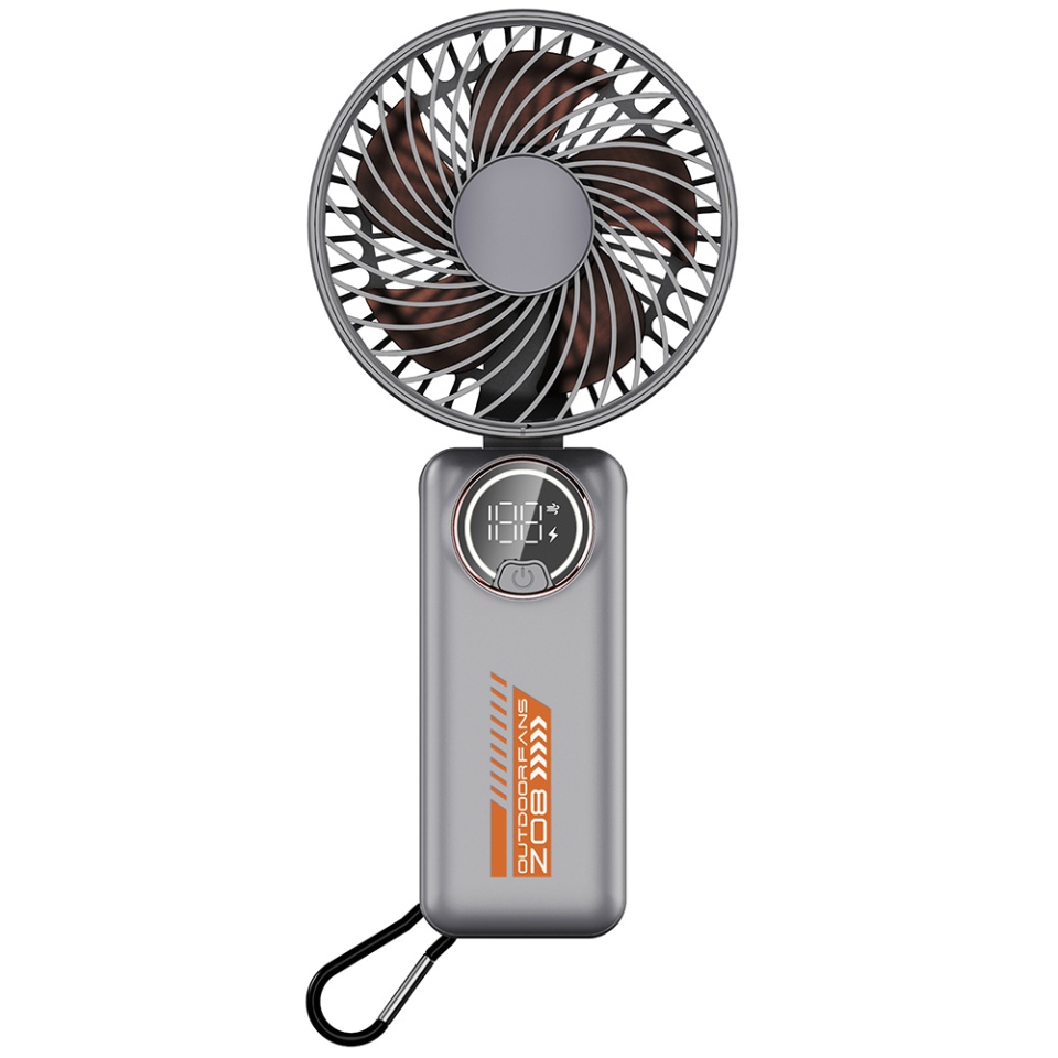 Ventilator Portabil cu Display LED Z8, 3 Viteze, USB-C 2A, 3600mAh, Compact si Usor, Alb