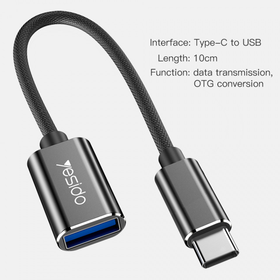 Adaptor cablu Type-C la USB 3.0, 5Gbps, (GS01), Yesido - Negru - 2 | YEO