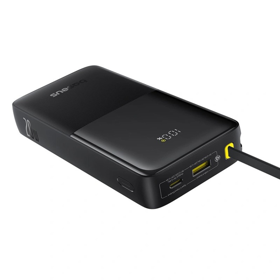 Baterie Externa Bipow 2 Baseus, 20000mAh, cablu USB-C incorporat, 20W, Negru - 2 | YEO