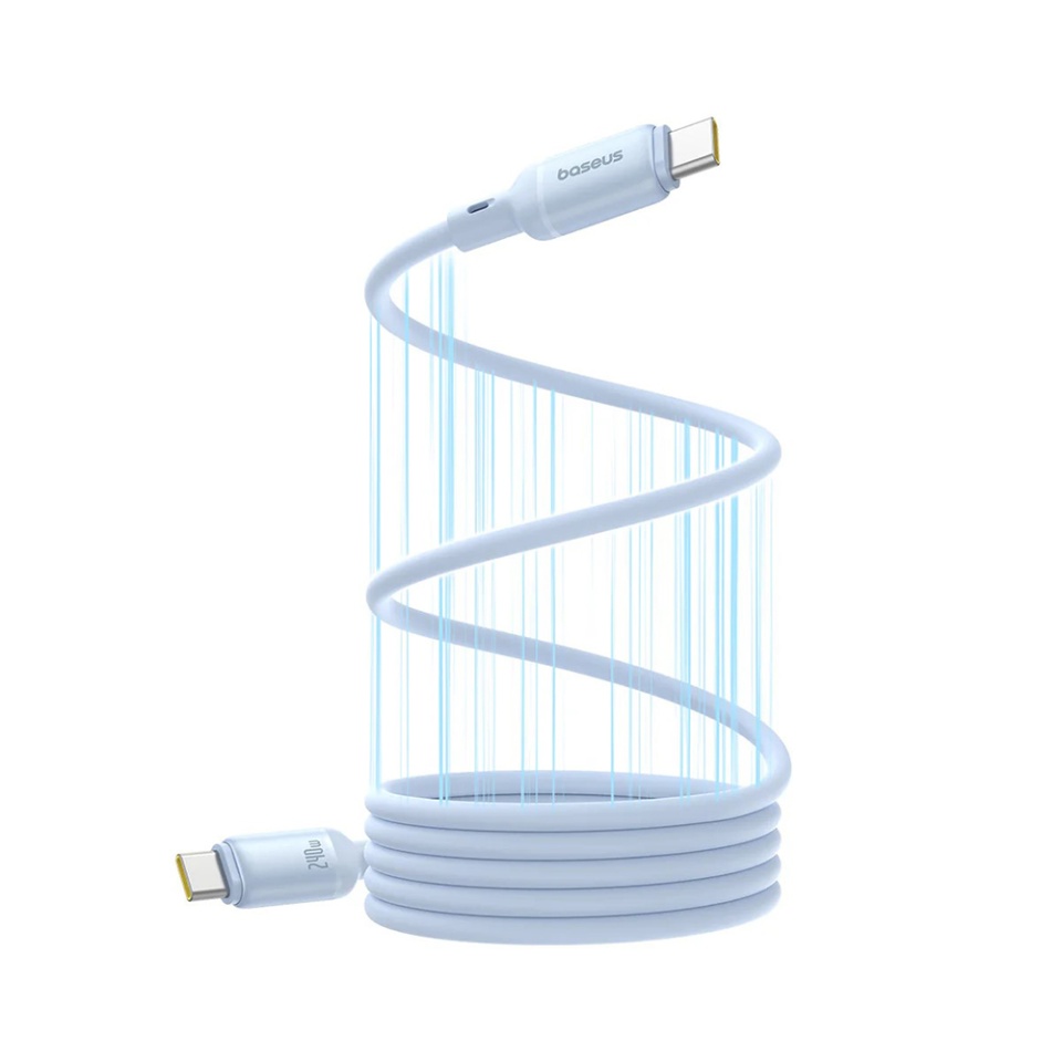 Cablu de date Type-C la Type-C, Fast Charging, 480Mbps, Silicone, 1m, Baseus Data Cable PicoGo, Bleu - 2 | YEO