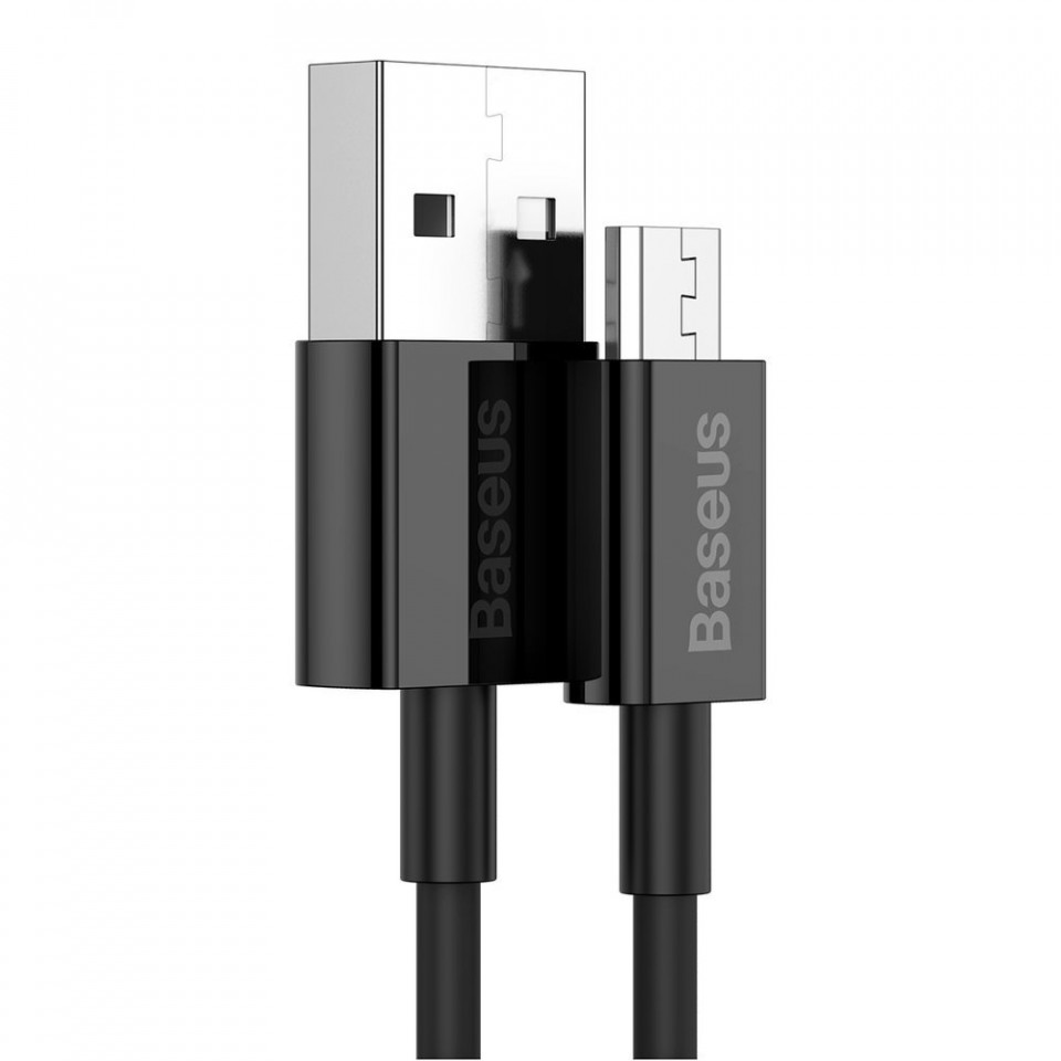 Cablu de date USB la Micros-USB, 2A, 1m, Baseus Superior Series (CAMYS-01) - Negru - 6