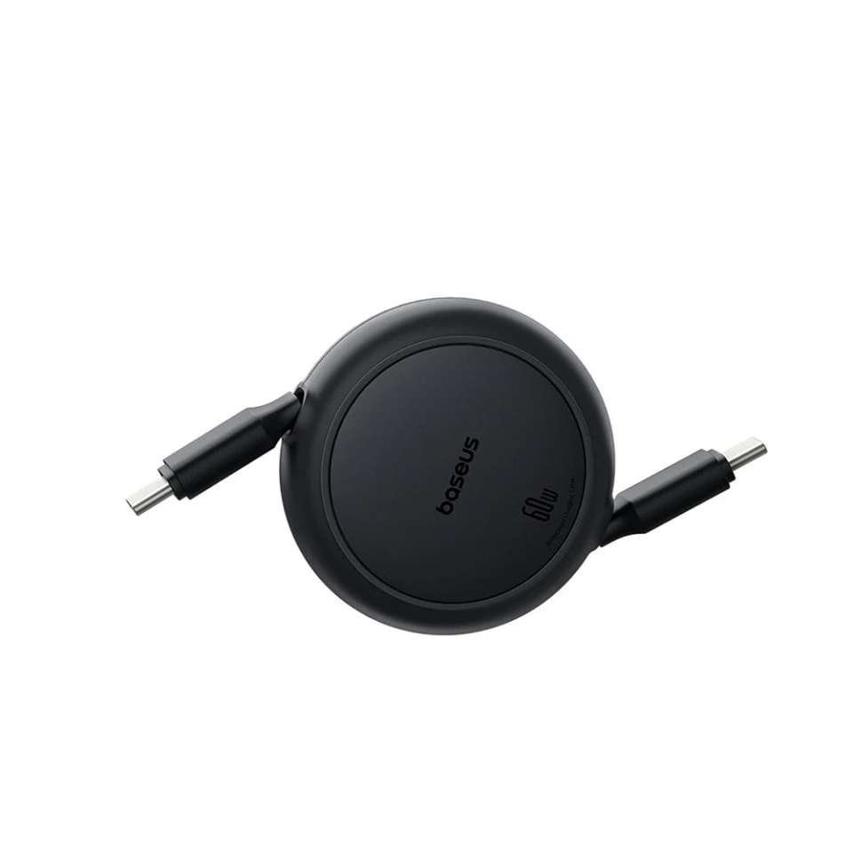 Cablu de Incarcare / Date Retractabil Type-C la Type-C, 60W, 1m, Baseus, Free2Pull Mini, Negru - 3 | YEO