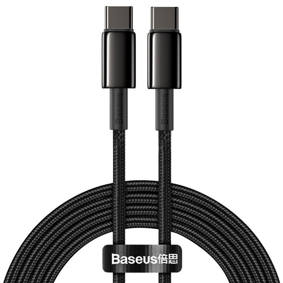Cablue de Date Type-C la Type-C 100W, Fast Charging, 2m, Baseus Tungsten Gold, Negru