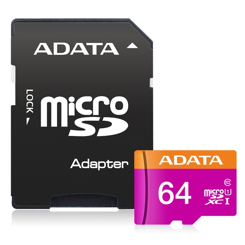 Card de Memorie MicroSDXC with Adapter, Class 10, UHS-I U1, 64GB, Read 100MB/s, Adata, Negru
