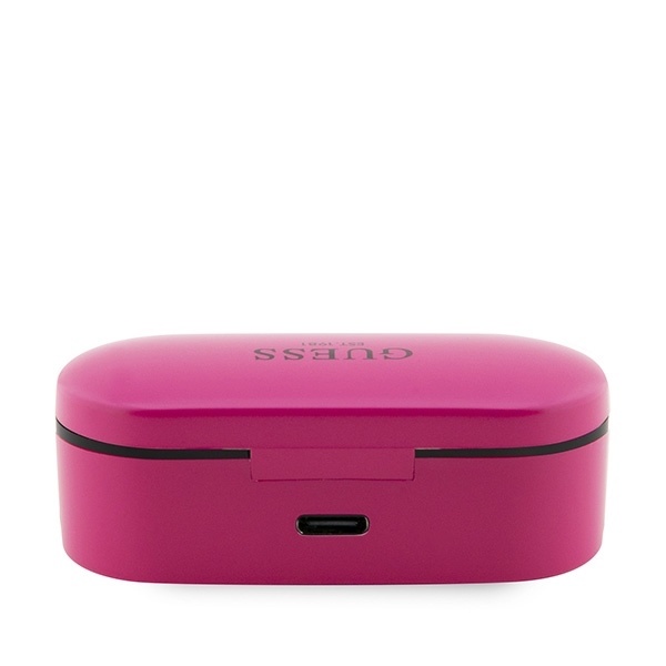 Casti Bluetooth Wireless, GUESS Wireless Earbuds GUTWST31, Casti fara Fir, Bluetooth 5.0, TWS, USB-C, cu dock de incarcare, Rezistente la Praf IPX4, Magenta - 3 | YEO