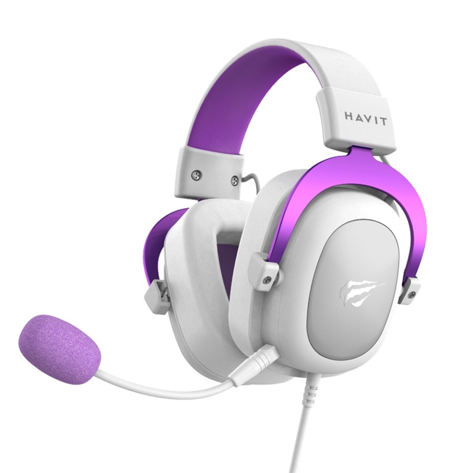 Casti gaming pentru PS4/PS5/XBOX, cu Microfon, Cablu 2m, 53mm, Jack 3.5mm, Havit H2002d, Mov