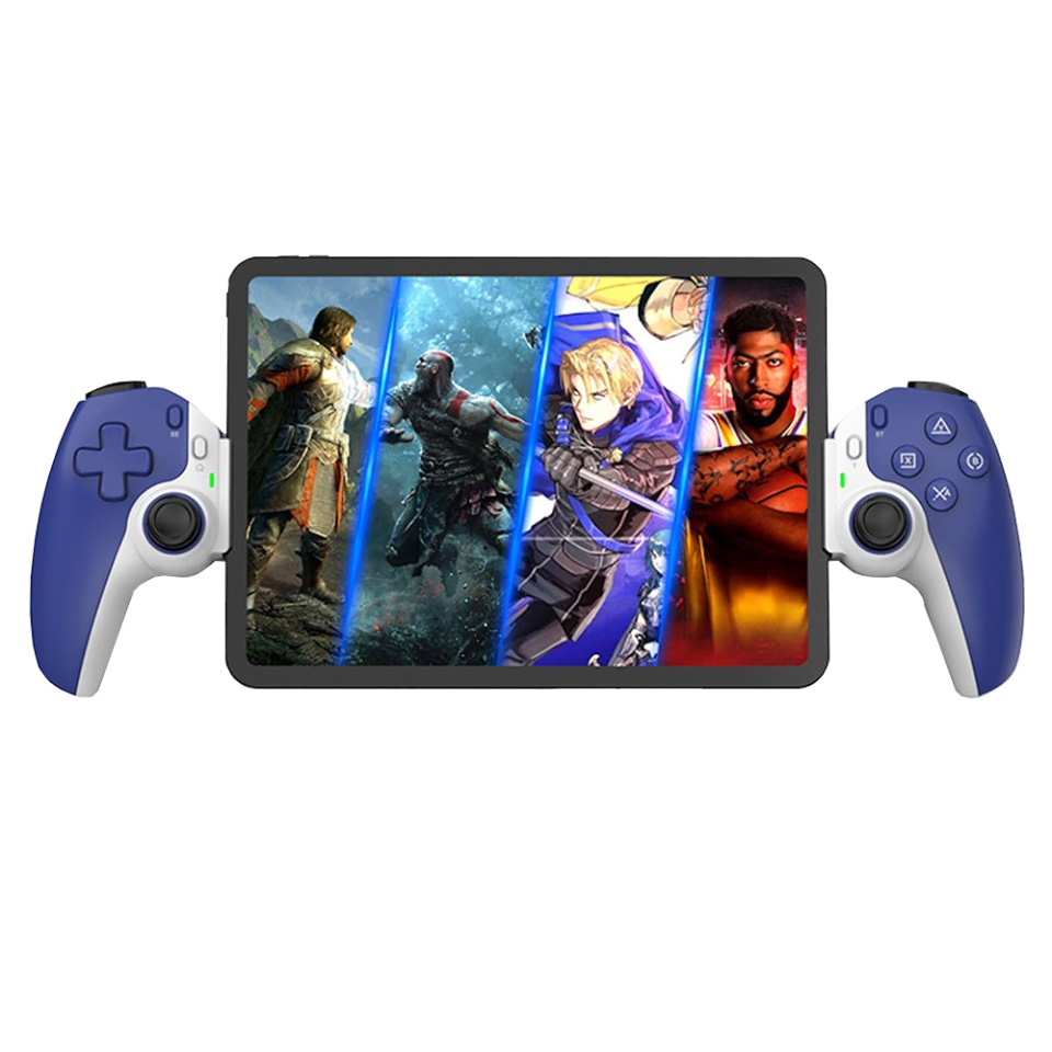 Controller Wireless Bluetooth 5.2 Universal, Compatibil Android/iOS/PS4/Switch, BSP-D9, set cu sticker, Alb;albastru