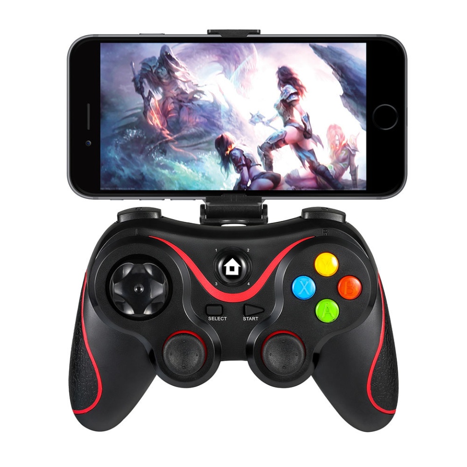 Controller Wireless V8, Compatibil Compatibil telefoane, tablete, TV Box, set cu sticker, Negru;rosu - 1 | YEO