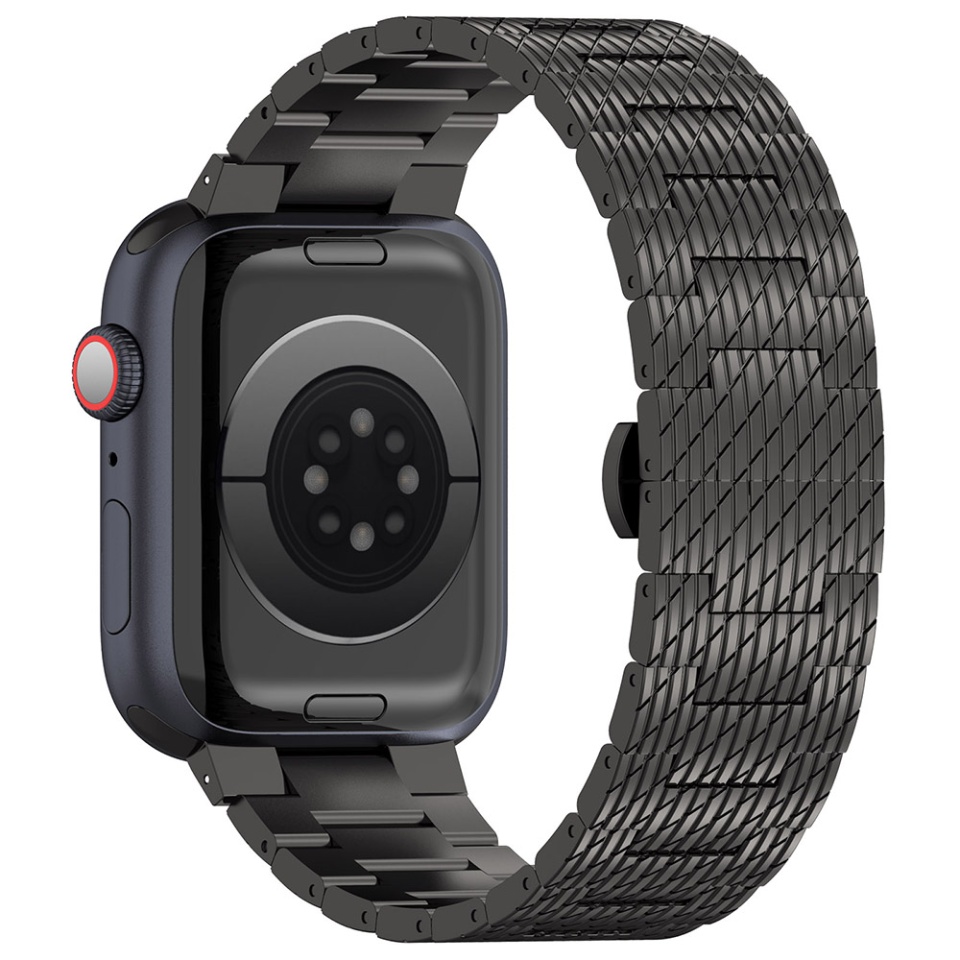 Curea Otel Inoxidabil pentru Apple Watch 1/2/3/4/5/6/7/8/9/SE/SE 2 (38/40/41mm), SKDR BandPro W052 - Negru - 2 | YEO