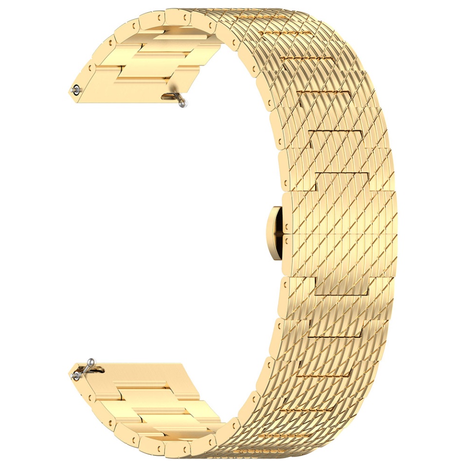 Curea Otel Inoxidabil pentru Samsung Galaxy Watch 4/5/Active 2, Huawei Watch GT 3 (42mm)/GT 3 Pro (43mm), 20mm, SKDR BandPro W052 - Auriu
