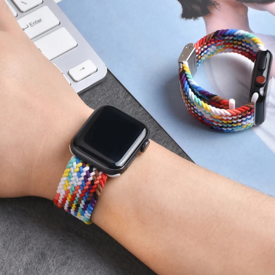 Curea pentru Apple Watch 1/2/3/4/5/6/7/8/9/SE/SE 2 (38/40/41mm), Ajustabila, Premium, SKDR BandPro W032 - Negru - 1 | YEO