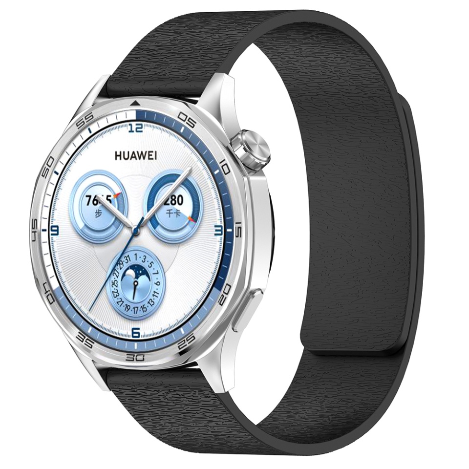Curea pentru Smart Watch din Silicon, 18mm, Ajustabila, Premium, W074, Negru - 1 | YEO