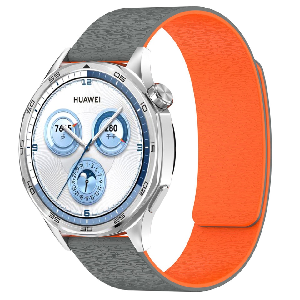 Curea pentru Smart Watch din Silicon, 22mm, Ajustabila, Premium, W074, Gri - 1 | YEO