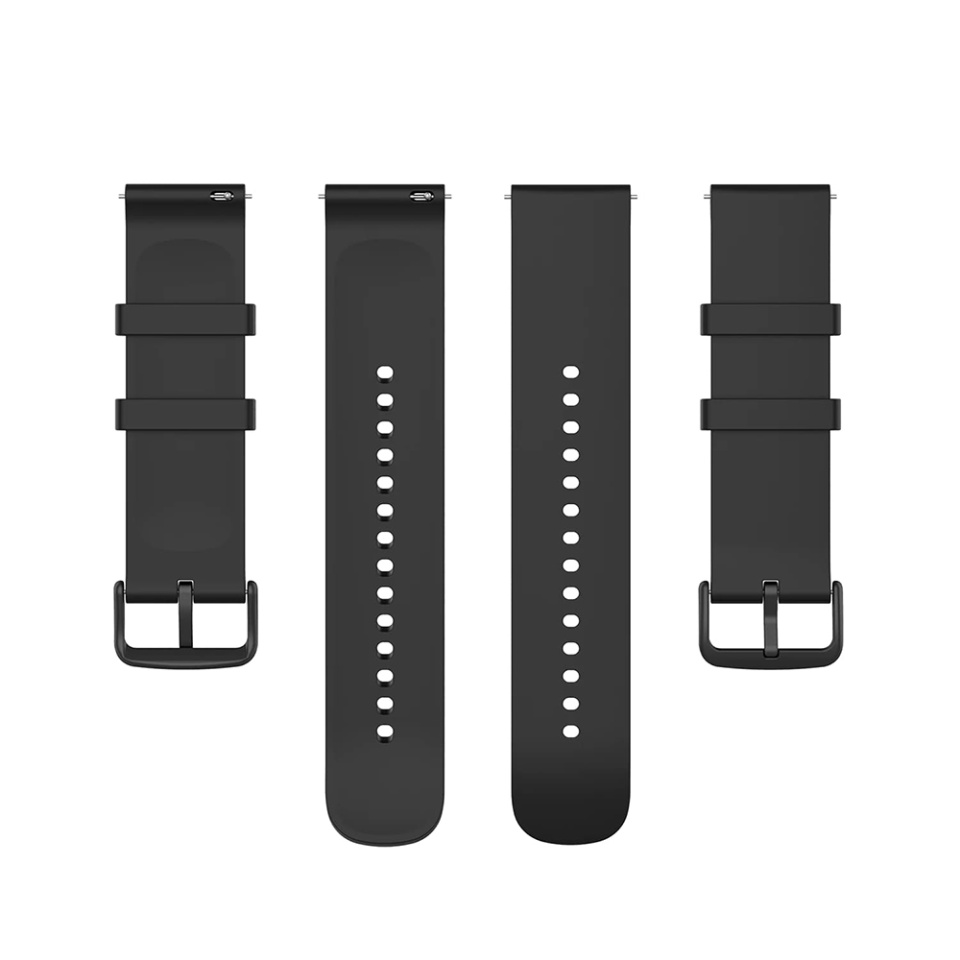 Curea Slicon pentru Samsung Galaxy Watch 4/5/Active 2, Huawei Watch GT 3 /GT 3 Pro, 20mm, Catarama Neagra, SKDR BandPro W001 - Negru - 2 | YEO