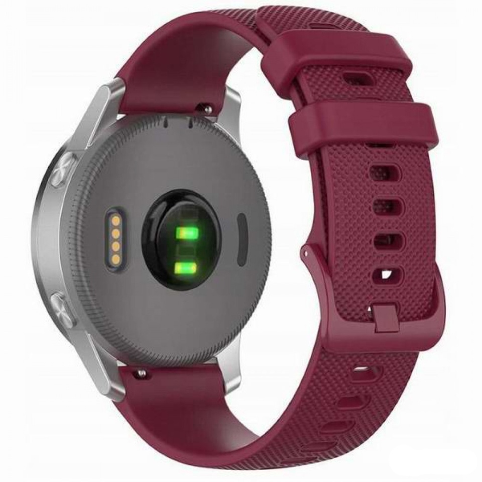 Curea Slicon pentru Samsung Galaxy Watch 4/5/Active 2, Huawei Watch GT 3 /GT 3 Pro, 20mm, SKDR BandPro W006 - Bordo - 1 | YEO