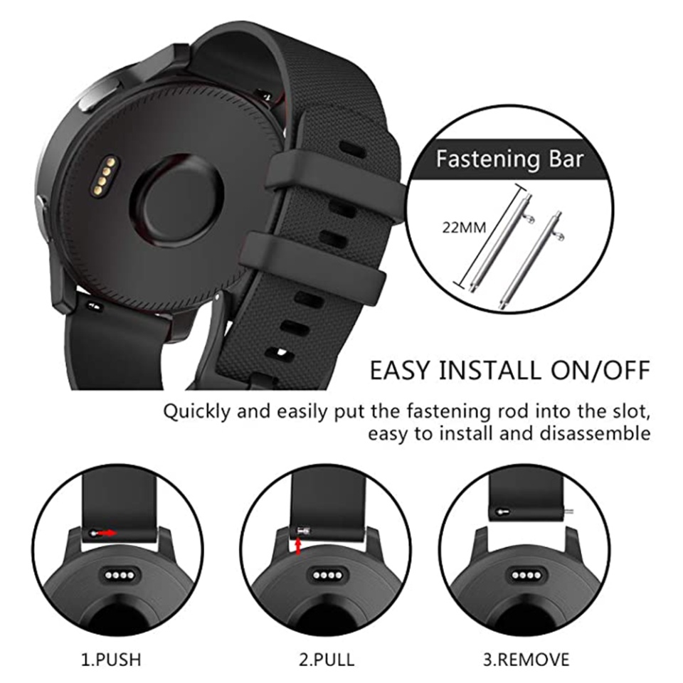 Curea Slicon pentru Samsung Galaxy Watch 4/5/Active 2, Huawei Watch GT 3 /GT 3 Pro, 20mm, SKDR BandPro W006 - Negru - 7