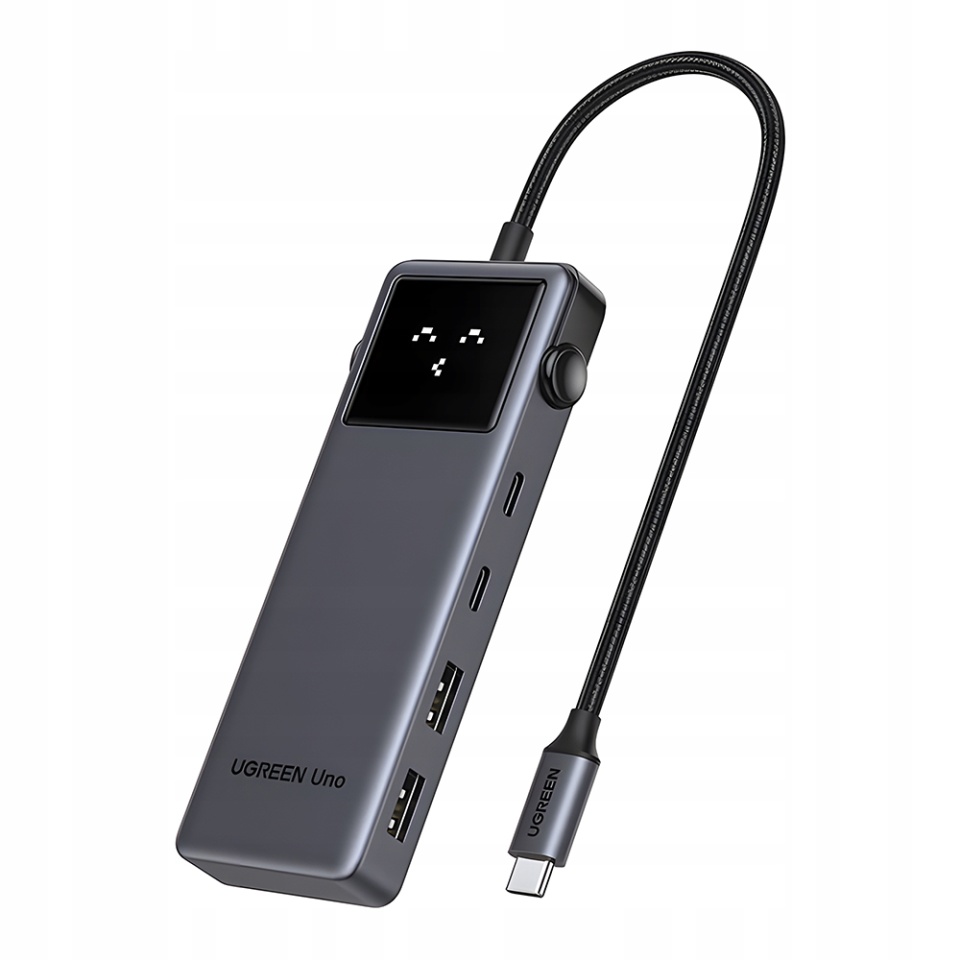 Docking Station 6in1 Type-C la 2x USB, 2x Type-C, HDMI, 10GB/s, 4K, 100W, SD/TF, Display LED, Ugreen CM888, Negru - 1 | YEO