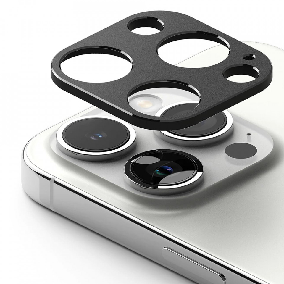 Folie camera iPhone 15 Pro / 15 Pro Max, Ringke Camera Styling - Black