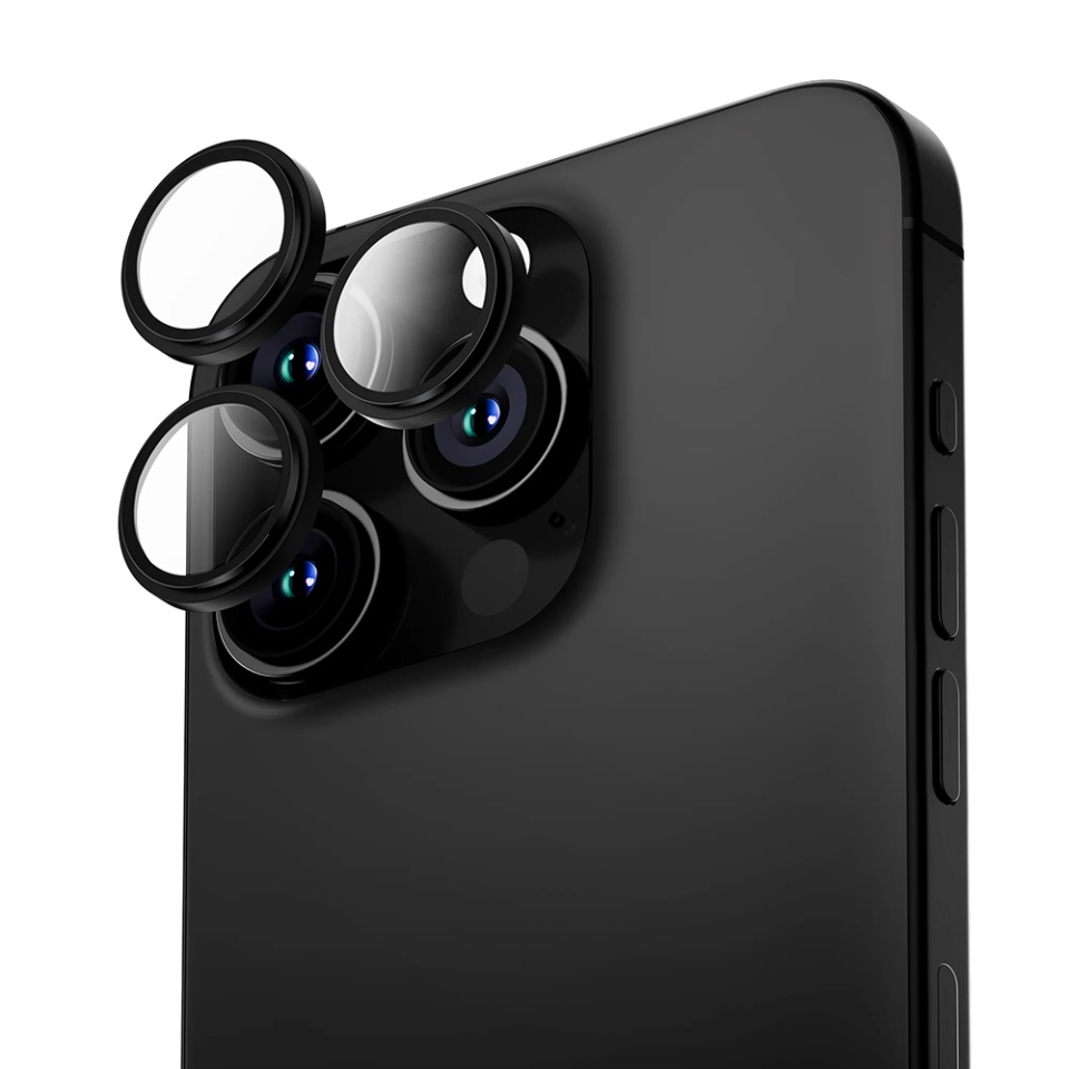 Folie camera pentru iPhone 16 Pro / 16 Pro Max, ANANK AR Lens Guard, Negru - 1 | YEO