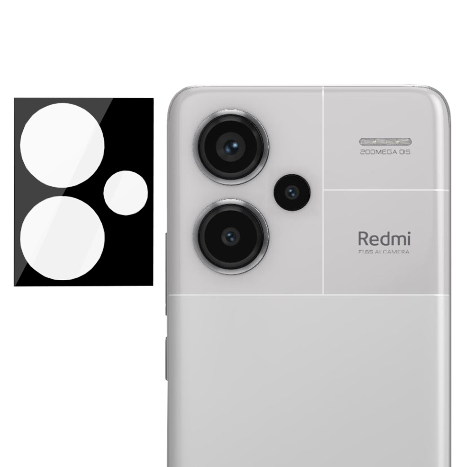 Folie camera pentru Xiaomi Redmi Note 13 Pro+ 5G, SKYDDAR INNOVATION, Camera Glass Negru, set cu sticker