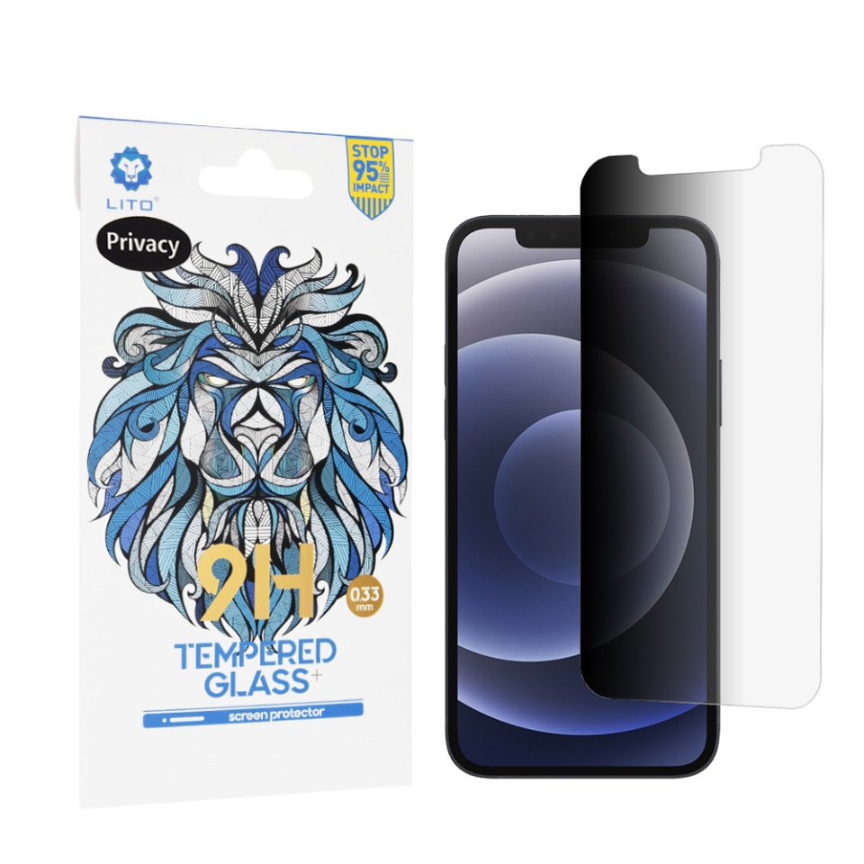 Folie de Sticla iPhone 12 / 12 Pro, Claritate Maxima, Lito, 2.5D Classic Glass 9H, Privacy